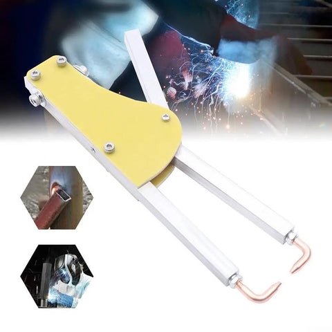 Spot Welding Tool Kit With 123mm Special Shaped Welding Tongs Pliers Portable Welder For Sheet Metal Repair shown with insets