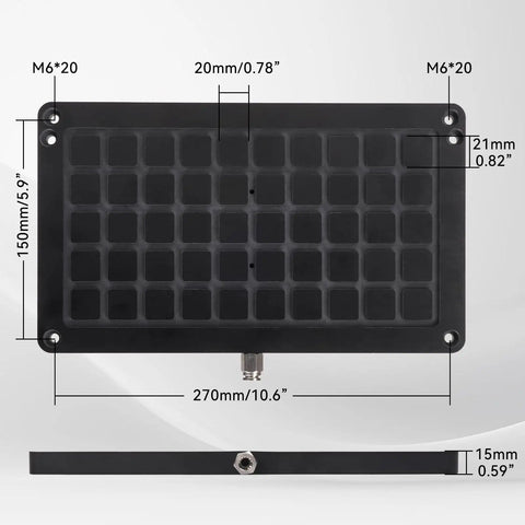 Heavy Duty Vacuum Table For CNC Engraving And Milling Boss Level Workholding Suction Table with dimensions and clamp view