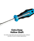 Kontour Nut Driver Set 7-Piece Metric 3-Inch Hollow Shaft with Chrome Vanadium Steel Construction blue handle detail