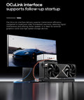 Rig Ready External Gpu Docking Station Equipped With Dual Thunderbolt 5 And OcuLink Pcie 4.0 X4 Ports with GPU and monitor.
