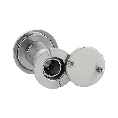Peephole Front Door Viewer With Privacy Cover And One Way Viewing 220 Degree Wide Angle Satin Nickel Finish, lens detail