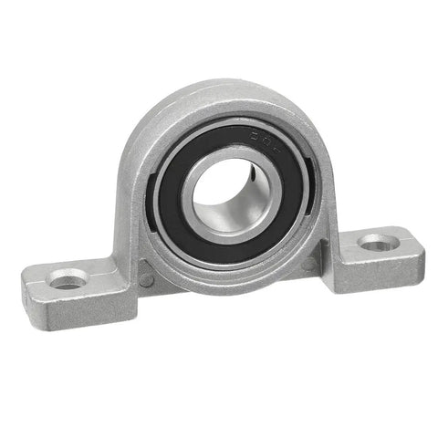 2 Pack KP002 15mm Bore Zinc Alloy Pillow Block Bearing With Self Aligning Inner Ball Insert Flanged Base Rust Resistant And Built To Last For Industrial Machinery Use front view