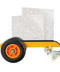 Straight Up Heavy Duty Drywall Mover Panel Dolly With Fly Gliding Wheels To Haul Doors Stone Slabs For Contractors Needing A Legit Tool That Crushes Six Hundred Sixty One Pounds Without Sweat And Keeps Your Daily Grind Moving Smooth with black tire and yellow frame