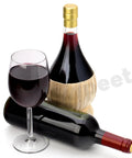 Wine Bottle Cork Stopper Kit With Dope PVC Heat Shrink Capsules, wine bottle and glass on white background.