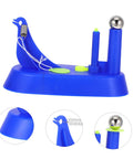 Hands On Inertia Demonstrator Pendulum Kit for Classroom, blue base, metal ball, spring mechanism, and string visible.