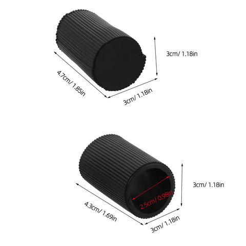 8 Pack Round Non Slip Piano Stand Foot Pads For Digital Keyboard Floor Protection, black plastic, sizes 4.70x3.00x3.00 cm and 4.30x3.00x3.00 cm