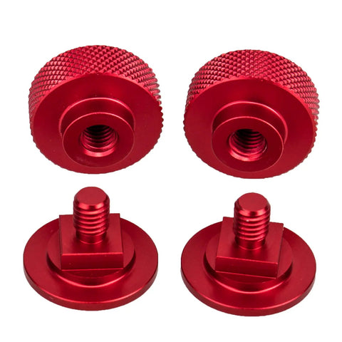 Pipeliner Style Welding Hood Fasteners Headgear Replacement Screws Aluminum Red Anodized Knurled Pair Built Tough