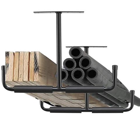 Beefy Overhead Garage Storage Rack Set 16.5 Inch Heavy Duty Ceiling Hooks for Ladders Bikes Tools Lumber and Other Bulky Gear