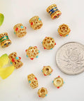 Grab These Dope Hollow Transfer Beads For Your Next DIY Jewelry Build And Stack Up Some Fire Sand Gold Spacer Charms, assorted sizes and designs.