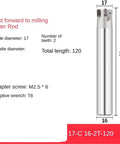 High Efficiency CNC Milling Cutter Rod For Deep Fast Feed And Superior Material Removal, 120mm long, 17mm blade diameter, 2 teeth.