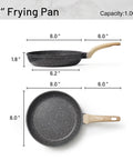Eight Inch Nonstick Granite Frying Pan With Eco Safe Pfoa And Pfos Free Coating For Healthier Everyday Cooking dimensions showing 8" size