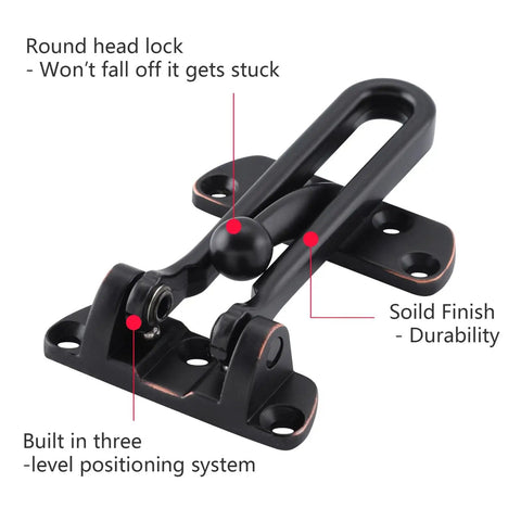 Oil Rubbed Bronze Swing Bar Door Lock Latch For Kids Safety And Home Security Reinforcement Door Guard Clamp Easy Install