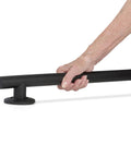 24 Inch Straight Shower Grab Bar Matte Black Stainless Steel With Concealed Flanges, hand gripping solid black bar for support