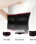 Woman wearing Cordless Heating Massage Belt With 3 Heat Settings And 5 Vibration Modes 10000mAh Rechargeable Battery for lower back pain relief.