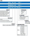 Diagram of ordering code for Assorted Small Thin Cylinder Magnets SDA Series For DIY And Industrial Projects with specifications.