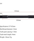 Rear Thru Axle For Road Bike Wheel, Compatible With 162mm Or 142mm Hubs, 12mm Diameter, 1.5mm Thread Pitch, Aluminum Alloy, 32g