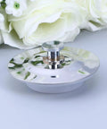 Bathtub Stopper Flat Cover for 40-45mm Drains, Stainless Steel, shiny round design on a light blue surface.