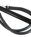 Close-up of 75cm Spearfishing Sling Gun with Open Muzzle for 14mm Circular Slings, Stainless Steel Mechanism, Tripower Dyneema Wishbone