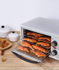 Built Tough Five Layer Food Dehydrator With Sleek Digital Temp And Timer Controls drying beef jerky on stacked racks