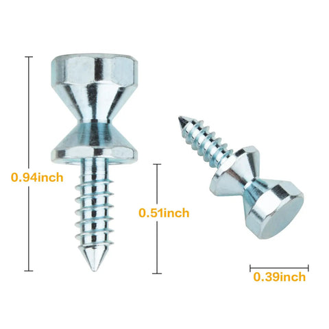 Heavy Duty Refrigerator Door Handlebar Mounting Screw Part 218755504 Shoulder Bolt Hardware showing two screws with sizes.