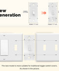New Gen Smart Toggle Switch For Single Pole And 3 Way Lights, 2.4G WiFi, neutral wire required, compatible with Alexa