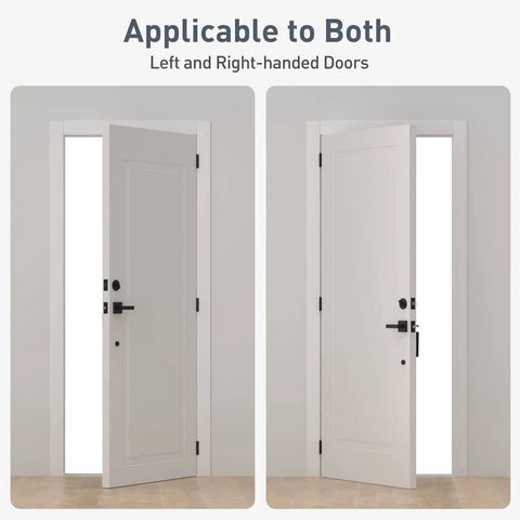Self Closing Door Hinges Three Point Five Inch With Five Eighths Radius Corners Spring Hinges Adjustable Tension for left or right hand doors, matte black.