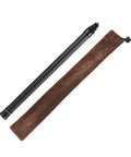Carbon Fiber Selfie Stick With Telescopic Shaft Reaches Near Fifty Nine Inches, shown with protective brown pouch for storage.
