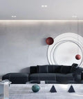Modern living room showcasing UWYTGF 13 Pack Retrofit Led Recessed Lighting 4 Inch,3000K/4000K/6000K Dimmable,5W Led Can Lights,White Smooth Trim.