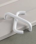 Bright White 3.8 Inch Cabinet Pulls 5 Pack Aluminum Alloy Drawer Handles for Cabinets and Drawers 96mm Hole Center Curved Tray Style Modern Closet Hardware Rust Resistant Moisture Proof