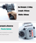 Professional Grade Half Inch Drive Pneumatic Impact Wrench Tough As Nails Air Powered Tool For Grease Monkey Auto Shop Repair Heavy Duty Mechanic Essentials, showing handle and reverse button.