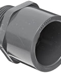 3/4 Inch PVC Pipe Fitting Adapter Socket To NPT Male Schedule 80, corrosion resistant, side view