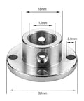 4 Pack 12mm Flange Coupling Connector For RC Models with dimensions shown, 45 steel, DIY Motor Axis Fittings, heat-treated, electroplated