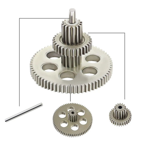 Beefed Up Hardened Steel RC Crawler Transmission Gear Set For 1 By 24 And 1 By 18 Scale Models Precision Machined Gearbox Upgrade