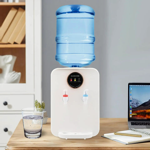 Countertop Water Cooler Dispenser For Home Or Office, Top Loading Hot And Cold Water, Fits 1.19 To 4.99 Gallon Jugs