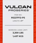 ProSeries Beefy Heavy Duty Ratchet Straps With Flat Hooks 2 Inch Wide By 27 Foot 2 Pack 3300 Lbs Safe Working Load label
