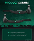 Two Front Outer Tie Rod Ends Suspension Kit With 16mm Threads, 2-Piece Set, Fits Buick Rainier 2004-2007