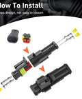 Waterproof Automotive Electrical Connector Kit With 63 Sets 1/2/3/4/5/6 Pin Sealed Wiring Harness Connectors installation guide