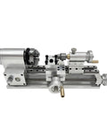 Straight Shooting Compact Mini Lathe Machine Featuring Variable Speed DC Motor for turning wood, aluminum, and plastics.