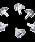Clear Shelf Pins Kit With Metal Pins For Cabinets And Wood Shelves Low Profile Transparent Plastic Brackets, 5mm
