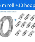 Top Shred Hosrivae 304 Stainless Steel Hose Clamp Kit With 5M Band And 10 Heads For Secure Garden Fence Pole Mounting Car Repair Heavy Duty Wire Cable Ties That Are Rust Proof And Totally Awesome, 5m roll and 10 heads shown