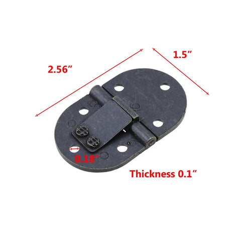 Tough As Nails Vintage Black Iron Drop Leaf Table Hinges 2.56 By 1.5 Inch with smooth swing action for wood cabinetry.