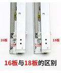 Built Tough Three Section Undermount Drawer Slides Provide Slick Silent Soft Close Operation And Clean Concealed Hidden Tracks For Seamless Furniture Setup And Zero Drama Everyday Use. Close-up of 16mm and 18mm undermount slides with measurement indicators.