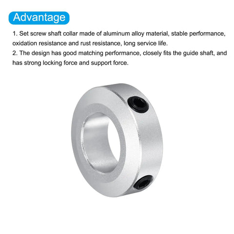 Rock Solid Aluminum Shaft Collars 0.67 Inch Bore Pair With A Slam Tight Set Screw Grip Perfect For Locking Down Motor Shafts And Conveyor Drives On Any Busy Shop Floor