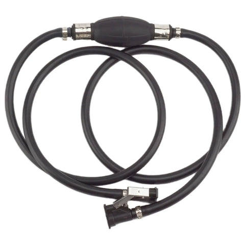 Outboard Fuel Line Kit With 5/16 Inch Hose 8mm 7.5 Foot Length Rubber Primer Bulb Steel Clamps And Connectors For Johnson Evinrude