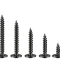 No Fuss Top Shelf Heavy Duty Workhorse Number 8 Black Truss Head Wood Screws And Drywall Plastic Anchors Assortment Kit, five screw sizes.