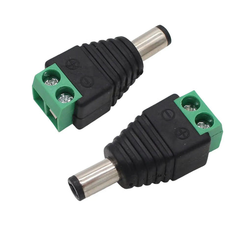 Heavy Duty 12V DC Power Connectors 5.5mm X 2.1mm Barrel Jack Adapters for easy connections in hobby builds.