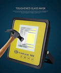 JUDYSSY Welcome Floodlight,Outdoor Ip67 Waterproof Led Projection Lamp Outdoor, 50W with hammer showing toughened glass mask.