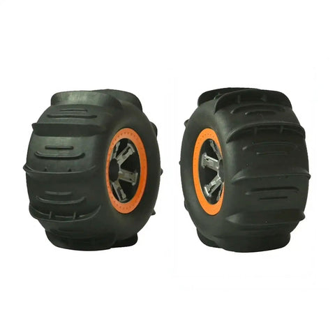 One Twelfth RC Car Wheel Rims And Tire Upgrade Kit 4Pcs For Off Road Drifting Sand And Beach Traction Heavy Duty Rubber Tires