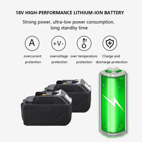 18V high-performance lithium-ion batteries with protection features for Rugged Battery Powered Electric Hydraulic Crimping Pliers.