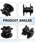 Built Tight Quick Swap Steering Wheel Adapter And Six Hole Hub Boss Kit For Drag Strip Runs And Autocross Days In Gloss Black Aluminum. Multiple angles of six hole hub.
